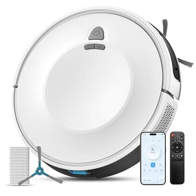 E2 Staubsauger Roboter mit Kartierung 6000 Pa, 150 Min. Laufzeit, 660 ml Großer Staubbehälter, APP-, Sprach- & Fernbedienungssteuerung, roboterstaubsauger Intelligente Reinigung für Tierhaare & Staub