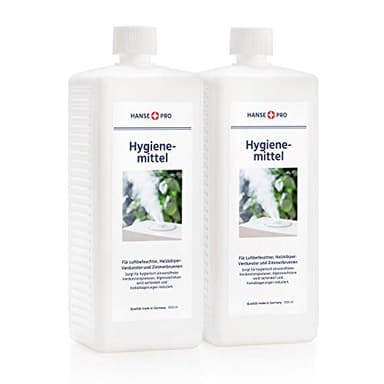 HANSE PRO Hygienemittel, 2 x 1000 ml - Konservierungs-Mittel für Luftbefeuchter, Luftreiniger, Luftwäscher, Heizkörper-Verdunster, Zimmerbrunnen - hält Verdunstwasser hygienisch einwandfrei