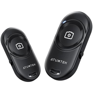 ATUMTEK Bluetooth Kamera-Fernbedienung (2er-Pack), Bluetooth 5.2 Fernauslöser mit Stabiler Verbindung, Kompatibel für iPhone & Android Smartphones und Tablets, Ideal für Selfies & Gruppenfotos