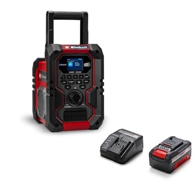 Einhell Akku-Baustellenradio TE-CR 18 Li DAB+/FM/BT Power X-Change (18 V, DAB+, FM, Bluetooth, AUX, USB, automatische Sendersuche, TFT-Farbdisplay, IP65, inkl. 4,0 Ah Akku & Ladegerät)