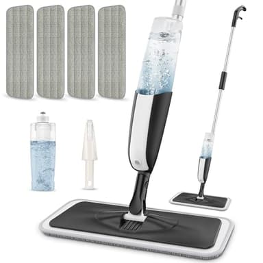 Wischer mit Sprühfunktion Sprühwischer Bodenwischer - MANGOTIME Wischmopp mit Sprühfunktion Spray Mop Nasswischer Bodenwischer mit Wassertank und 4 wischpads für die Reinigung der meisten Bodenarten