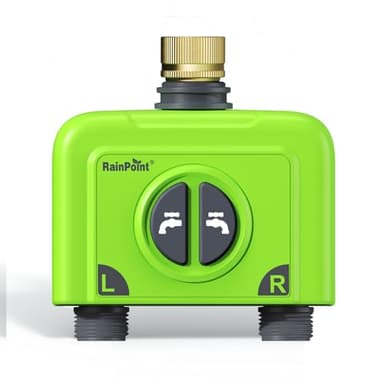 RAINPOINT Bewässerungscomputer WLAN 2 Ausgänge mit Messingeinlass, 2x6 Bewässerungsplan,ohne Antennen-Gateway, Muss mit HWG023/HWG040 Gateway Verwendet Werden (2,4 GHz WLAN)