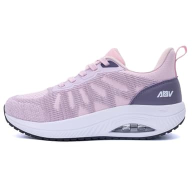 Quseek Orthopädische Schuhe Damen Walkingschuhe Arch Support Komfortabel Sportschuhe Leicht Atmungsaktiv Shoes Laufschuhe für Plantarfasziitis Plattfüße RosaViolett 37
