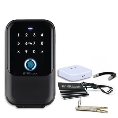 WizElek - Smart Schlüsselbox - Internet über Tuya und bereitgestelltes Bluetooth/Wi-Fi 2.4 GHz-Gateway - Öffnung: Smartphone, Code, Fingerabdruck, RFID-Badges (x4) + Notfallschlüssel (x2)