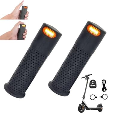 Lenkergriffe für Elektroroller mit integrierten Blinkern, für Xiaomi M365/Pro 1S/Pro 2/Mi3 für Ninebot Max G30/G30D, Blinker E Scooter für Verbessern Die Sichtbarkeit bei Nachtfahrten (Black)