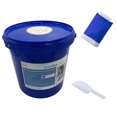 Winterstreu-Bundle-Set - Natürliches, Salzfreies Streugut für Gehwege und Straßen, Umweltfreundlich und Wiederverwendbar, mit Blauem Engel ausgezeichnet, mit Eiskratzer und Streu-Schaufel (10 Liter)