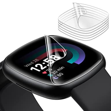 JETech Schutzfolie für Fitbit Versa 4/Sense 2, Anti-Kratzer Flexibler TPU Folie Displayschutz, HD Klar, 6 Stück