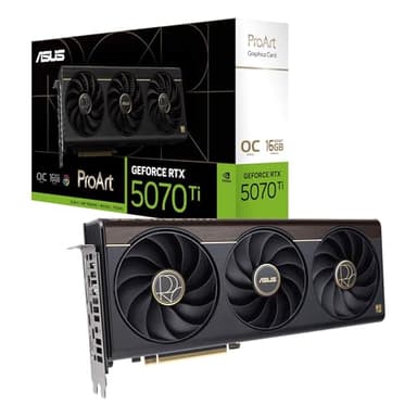 ASUS ProArt GeForce RTX 5070 Ti OC Edition 16GB GDDR7 Content Creation Grafikkarte (NVIDIA Blackwell, DLSS 4, Gaming, 2,5-Slot, 1x USB Typ-C, 1x HDMI 2.1b, 2X DisplayPort 2.1b, PROART-RTX5070TI-O16G)