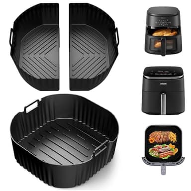 3 Stück Airfryer Silikonform Heißluftfritteuse Zubehör 2 x 3.1L + 1 x 6.2L für Cosori TurboBlaze 5.5L/6.0L/6.2L, Air Fryer Silikon Einsatz für Philips 2000 Serie 6.2L NA230, Russell Hobbs
