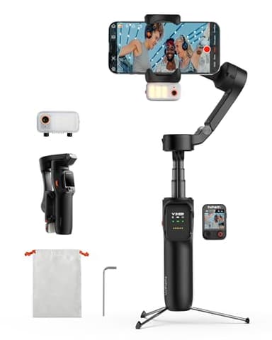 hohem iSteady V3 Ultra Smartphone Gimbal, iPhone Gimbal mit 360° Follow, multimodalem AI-Tracker, 1,22" Touchscreen, Integrierte Verlängerungsstange, iSteady 9.0 Handy Stabilisator für Vlog Tiktok