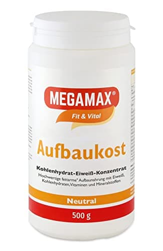 MEGAMAX Aufbaukost 500g Neutral - Astronautennahrung zur Kräftigung und zunehmen bei untergewicht - Trinknahrung hochkalorisch für Gewichtszunahme - Lactosearm -