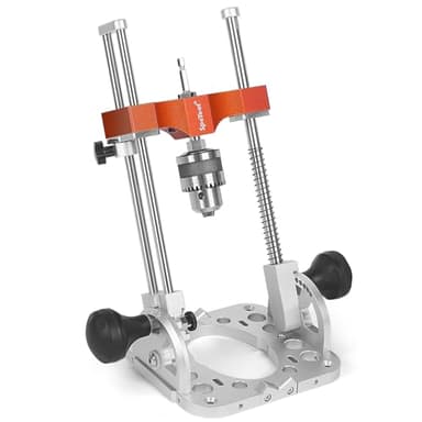 SpeTool bohrständer akkuschrauber mit Kugellagern Führungsstangen, 1/2-Zoll-Bohrfutter bohrständer einstellbar von 0 bis 60°, mobiler bohrständer für gerade Bohrungen Holzbearbeitung