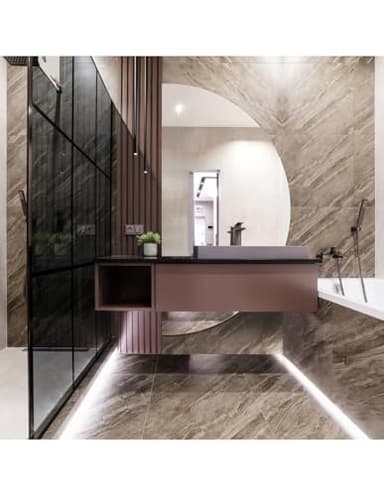 Alfaram® Spiegel, Wandspiegel - 2-teilig - Halbrunder Spiegel - 80x160 cm - Einzigartiges Design - Rahmenlos - Geschliffenes Glas - für Flur, Wohnzimmer, Badezimmer