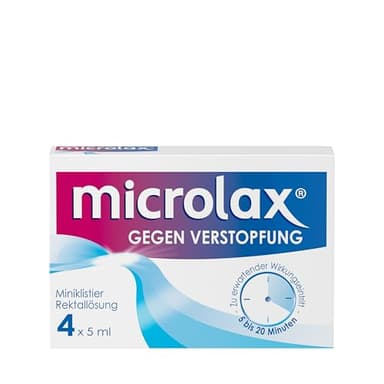 Microlax - Schnelles und sehr gut verträgliches Abführmittel bei Verstopfung – für Kinder und Erwachsene - 4 x 5ml