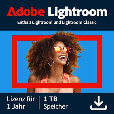 Adobe Lightroom inkl. Lightroom Classic 1 TB |KI-gestützter Foto-Editor |1 Jahr | PC/Mac | Digital Download