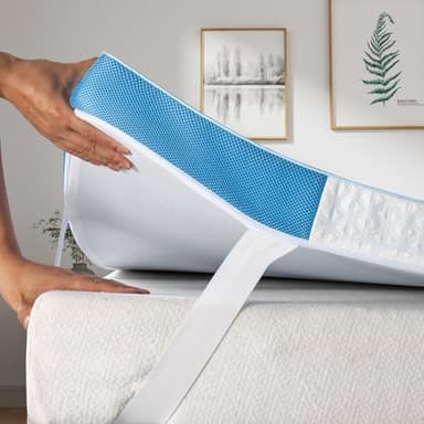 BedStory Gel Topper 200x200cm,10cm Höhe Gelschaum Matratzentopper, H3&H4 Matratzentopper aus Kaltschaumkern,Mattress Topper für Bett Boxspringbett Schlafsofa Wohnwagen, Öko-TEX® Zertifiziert