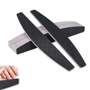 Kafeiya 10 Stck Professionelle Nagelfeile, 100/180 Grit, Nagelfeilen fr Gelngel, Doppelseitige Feilen, Waschbar, fr Nagelstudios DIY Nail Art Zuhause (Schwarz)