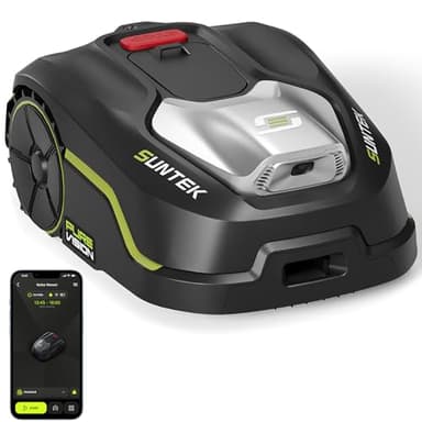 SUNTEK SRM2025 Mähroboter ohne Begrenzungskabel, KI Pure Vision Rasenmäher Roboter für 250 m² mit automatischer Kartierung, 35% Steigung, Wasserdichtigkeit IPX5, Automatische Kartierung, APP-Steuerung