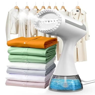 Steamer Dampfglätter Reise 15s Schnelles Aufheizen, 1500 W 25 g/min Tragbarer Dampfbügler Handgerät, Klein Leicht Clothes Steamer für Zuhause Büro, 300 ml Wassertank & Abschaltautomatik (Weiß)