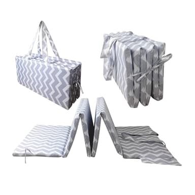 Rzeka Snu Strandmatte klappbar, wasserdicht, dick mit Schaumstoff gefüllt, für steinige Strände nach Kroatien (grau/weiß)