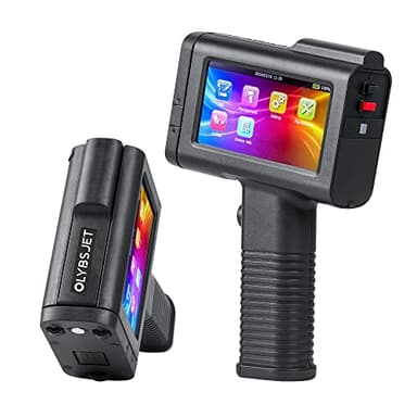 OLYBSJET Tragbarer Handdrucker, Hand Tintenstrahldrucker (BT-HH6105B2) mit 4,3 Zoll HD Touchscreen,Handheld Inkjet Printer für Datum/Logo/Barcode/QR-Code/Grafik/Seriennummer (Unterstützt 17 Sprachen)