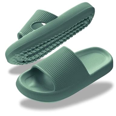 Donpapa Badeschuhe Damen Herren Weich Hausschuhe rutschfest Badeschlappen Leicht Sommer Dusche Indoor Outdoor Schlappen Flops Grün 260