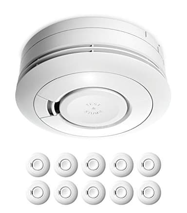 Ei Electronics Ei650 Rauchwarnmelder, Rauchmelder im 10er Set, Stand-Alone-Gerät mit Batterie für 10 Jahre, Testsieger Stiftung Warentest, weiß