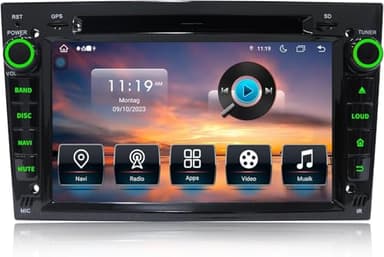 Android Autoradio mit CarPlay für Opel Corsa D/Astra H/Zafira B/Corsa C/Vectra C [Android 14.0, 4+64GB, 2 DIN, 2.0GHz], Touchscreen Bluetooth Navi/WiFi, Lenkradsteuerung, Mirrorlink, DVD