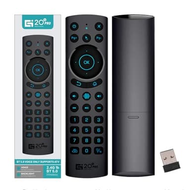 Bluetooth Fernbedienung für Android TV Box, 2024 Neueste 2.4G USB IR 5.0 Stimme Beleuchtet Fernbedienung Ersatz (G20S Pro Plus)