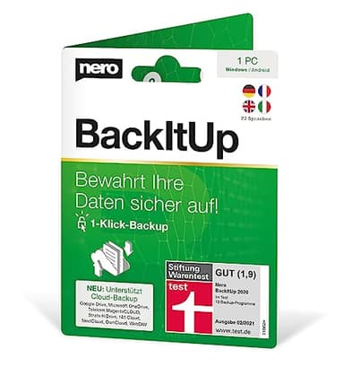 Backup Software Nero BackItUp Testsieger (1,9) – Auto-Backup, Cloud-Sicherung, Recovery & Datenrettung | Lifetime Lizenz | 1 PC | Windows 11/10/8/7