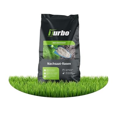 Rasensamen Nachsaat 250m², Rasensamen schnellkeimend, Grassamen, Rasen Nachsaat, Ideal gegen Lücken, Frühjahr und Herbst, RSM Qualität, Turbogrün