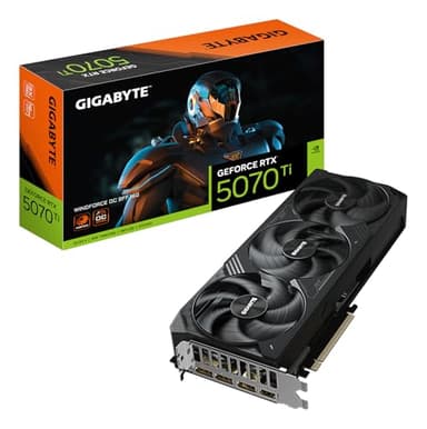 Gigabyte GeForce RTX 5070 Ti WINDFORCE OC SFF 16G Grafikkarte - 16GB GDDR7, 256 Bit, PCI-E 5.0, 2497 MHz Core Clock, 3 x DP 2.1a, 1 x HDMI 2.1b, NVIDIA DLSS 4, GV-N507TWF3OC-16GD