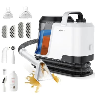 Uwant Y100 Steam Polsterreiniger Gerät, 3-in-1 Dampfreiniger für Sofa, Teppich und Auto mit 18KPA, 1750W Heißdampf, 65°C Heißwasser, Kaltwasser. Selbstreinigung, 7 Zubehör & Reinigungsmittel, 2 J. Gar