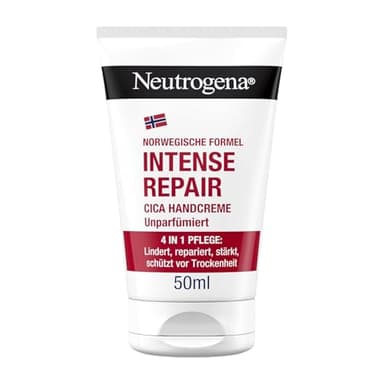 Neutrogena Intense Repair CICA Handcreme Feuchtigkeitscreme mit 45 Prozent Glycerin + Centella Asiatica für sehr trockene, juckende Hände