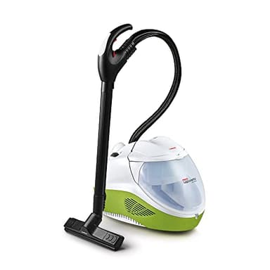 Polti Vaporetto Lecoaspira FAV80_Turbo Intelligence, Dampfreiniger und Staubsauger mit Wasserfilter, mit Eco-Funktion, 6 BAR Dampfleistung, 15 Zubehörteile, weiß/grün