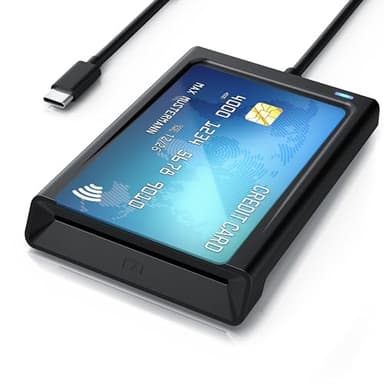 CSL - USB C Personalausweis Lesegerät mit NFC - Chipkarenleser SIM - Dual Mode (NFC und Kartenslot) - Kartenlesegerät - Win 10-11 - für den neuen Personalausweis Gesundheitskarte Keine EPA Bankkarten