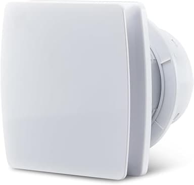 Glovios Badlüfter 100mm mit Rückstauklappe Leise Abluftventilator 12W Badezimmer Lüfter Weiß Wandventilator Lüfter Für Küche Bad WC Gewächshaus Garage, IPX4