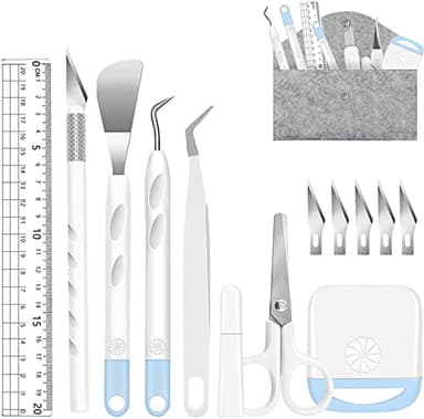 ImnBest Plotter Zubehör,13 Stück Vinyl Jäten Werkzeuge für Silhouette Unkrautschaber Silhouette zubehör,Entgitterwerkzeug Plotter Werkzeuge Plotter Set,Cameos, Beschriftung..