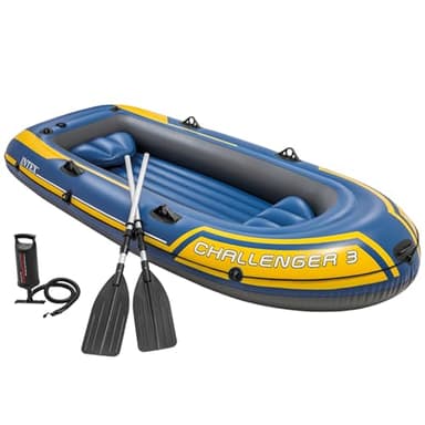Intex Challenger 3 Set Schlauchboot - 295 x 137 x 43 cm - 3-teilig - Blau / Gelb, 68370NP, 6.5 cm