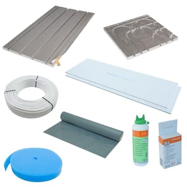 protec Fußbodenheizungs-Trockenbau-Set 55mm Aufbau, Mit Trockenbaukomponenten, Fläche: 5,25 qm, Verlegeabstand: 25,0 cm