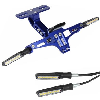 MOQIAOSEIKO Universal Kennzeichenhalter mit 50–115 mm verstellbarem Kotflügelentferner und Blinker (2 Paar)