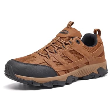 SHULOOK Herren Wanderschuhe Wasserdicht Leichte rutschfest Trekkingschuhe Outdoorschuhe Gelb/Erde Gr 43EU