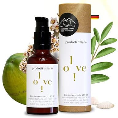 Mineralische Sonnencreme 50ml SPF 30 I TESTSIEGER* Dermatologisch Getestet I Sonnenschutz Konzentrat Natürlich ohne Zusätze I Schützt vor UVB & UVA I Für Gesicht und Körper I Bio Sunscreen ohne Chemie