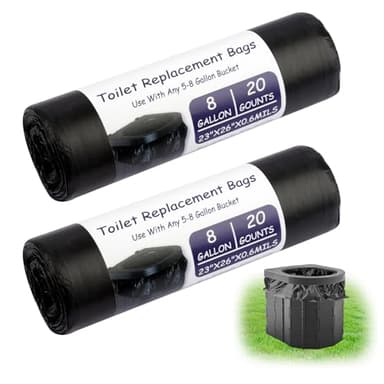 Moosono 40 StüCk Biologisch Abbaubare Toilettenbeutel, Beutel Campingtoilette, wasserdichte Trenntoilette Zubehör, Hygienebeutel Schwarz Taschen FüR Campingklo Mobile Toilette Camping AusrüStung