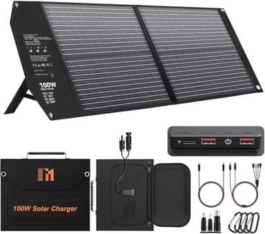 Mesuvida 100W Faltbares Solarpanel USB-C PD 65W Schnellladung 24V MC4 DC QC3.0 USB-A Tragbares Solar-Ladegerat für Powerstation Generator Outdoor Camping Wohnmobilreisen Autarkes Leben