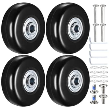 Koffer 50x18mm Ersatz Rollen für Koffer Ersatzräder, Gummi Ersatz Wheels für Gepäck Koffer Trolleys
