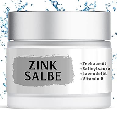 Zinksalbe Hochdosiert + Teebaumöl + Salicylsäure+Lavendelöl | 50 ml | Zinkcreme gegen Pickel und unreine Haut | Satisa