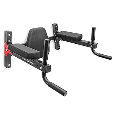 Marbo Sport - Dip Station zur Wandmontage - Dips Barren für Wand - Dicke Polsterung, Verstellbare Griffe - Calisthenics Equipment, Home Gym - für Krafttraining, Muskelaufbau Training - MH-D101