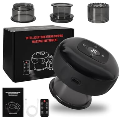 Elektrisches Schröpfgerät Infrarot mit 12 Gängen, Intelligentes Vakuum Massagegerät, Smart Schröpfen & Guasha Therapie, Fernbedienung, Schröpftherapie Set für Muskelschmerzen, Körperentgiftung