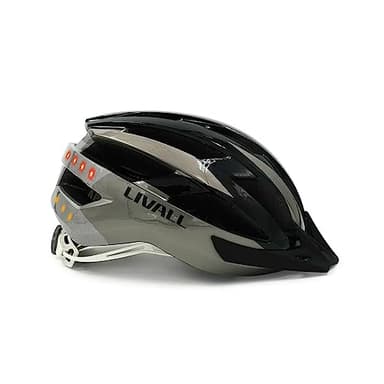 LIVALL MT1 Neo Smart Fahrradhelm, intelligenter MTB- & Urban-Helm mit LED-Rücklicht, Blinkern, Bremslicht, Bluetooth, SOS-Alarm, Anti-Loss, Auto On/Off, Unisex, Grau-Schwarz, Größe M 54-58 cm